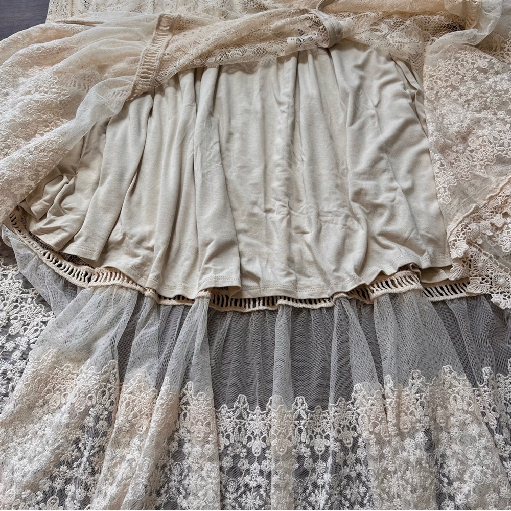 TORRID Ivory Lace Maxi Button Front Lined Dress Boho Plus size 4 - Picture 13 of 14